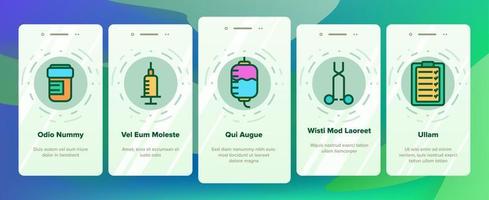 Medizinlinie Symbolsatz Vektor Onboarding