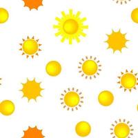 Gelbe Sonne Symbol Vektor nahtlose Muster
