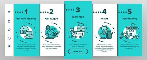 Agronomie-Industrie-Vektor-Onboarding-Bildschirm der mobilen App-Seite vektor
