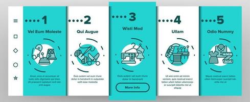 mode ateljé och syvektor onboarding mobil app sidskärm vektor