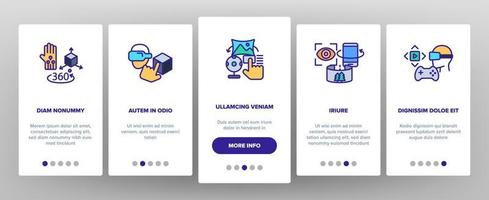Augmented, Virtual-Reality-Vektor-Onboarding-Bildschirm der mobilen App-Seite vektor