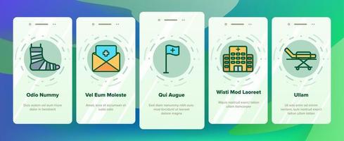 lineares vektor-onboarding im gesundheitswesen vektor