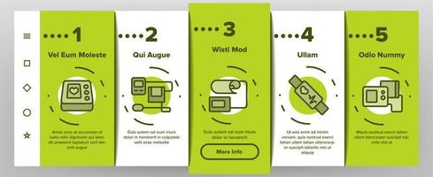 onboarding-ikonen der tonometerausrüstung stellten vektor ein