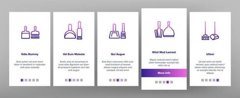 sopskyffel och borste verktyg onboarding ikoner som vektor
