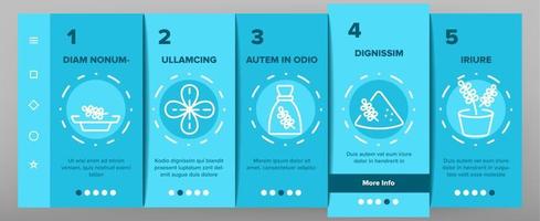Onboarding-Symbole für Thymianpflanzenprodukte setzen Vektor