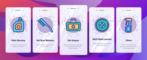 Onboarding-Ikonen des Autozubehörwerkzeugs stellten Vektor ein