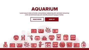 Aquarium Fisch Dekor Landung Header Vektor