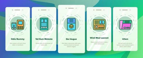 Onboarding-Symbole für Intercom-Kommunikation setzen Vektor