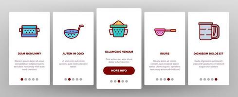sil köksredskap onboarding ikoner som vektor