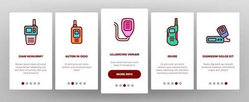 walkie talkie enhet onboarding ikoner som vektor