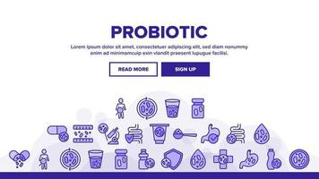 Landekopfvektor für probiotische Bakterien vektor