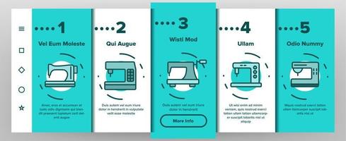 Nähmaschinen, Onboarding von Schneiderausrüstungsvektoren vektor