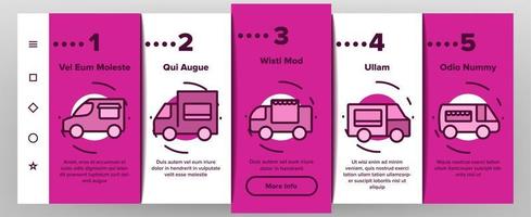 food truck transport onboarding ikoner som vektor