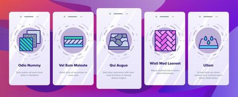 golv och material onboarding ikoner som vektor