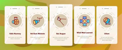 Onboarding-Symbole für Spotlight-Lampenwerkzeug setzen Vektor
