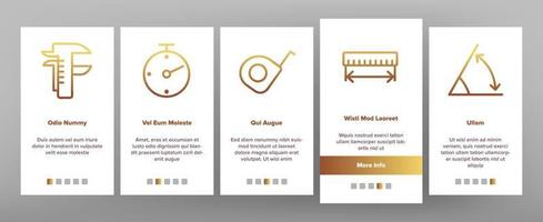 Messgeräte-Onboarding-Symbole setzen Vektor
