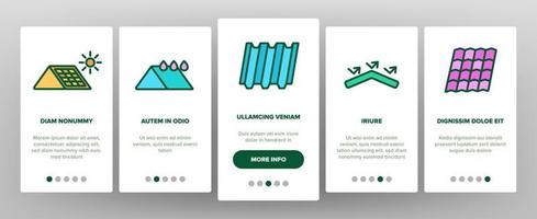 onboarding-ikonen für dachkonstruktionen setzen vektor
