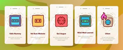 onboarding-ikonen der elektrischen steckdose stellten vektor ein