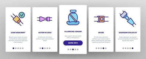 Gürtelsicherheitsausrüstung Onboarding-Symbole setzen Vektor