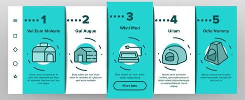 hundkoja tillbehör onboarding ikoner som vektor