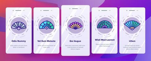 Handheld elegante Fans Vektor-Onboarding vektor