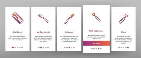 onboarding-ikonen der zahnbürstenausrüstung stellten vektor ein