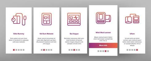 onboarding-ikonen der tonometerausrüstung stellten vektor ein