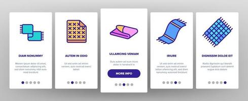 filt och handduk onboarding ikoner som vektor