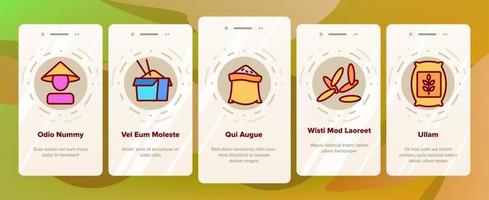 ris kinesisk kultur onboarding ikoner som vektor