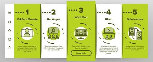 Webinar-Bildungs-Onboarding-Symbole setzen Vektor