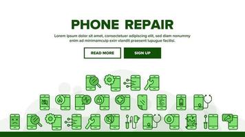 telefon reparation service landning header vektor