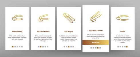 Knoblauchpresse Utensil Onboarding Icons Set Vektor