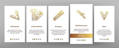 Flat Iron Equipment Onboarding Icons Set Vektor