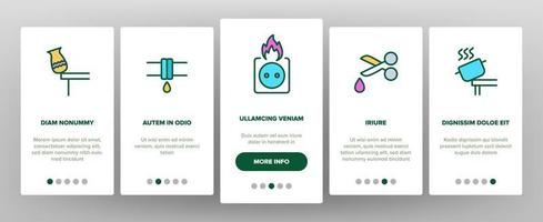 hushållsfaror onboarding ikoner som vektor
