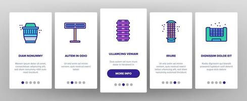 bugg zapper utrustning onboarding ikoner som vektor