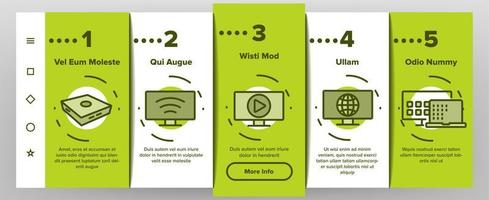 Smart-TV-TV-Onboarding-Symbole setzen Vektor