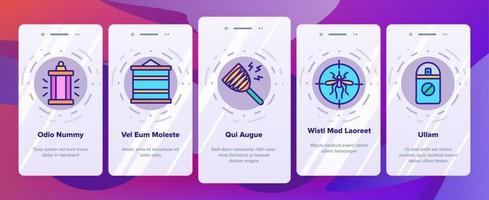 bugg zapper utrustning onboarding ikoner som vektor