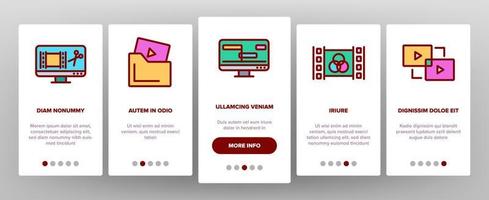 videofil redigering onboarding ikoner som vektor