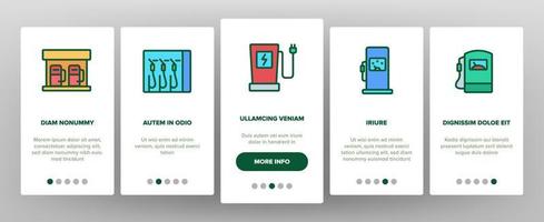 bensinstation verktyg onboarding ikoner som vektor