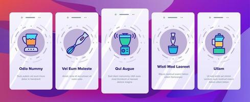 mixer kök verktyg onboarding ikoner som vektor