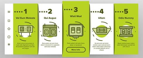 Scoreboard-Spiel-Tool-Onboarding-Symbole setzen Vektor