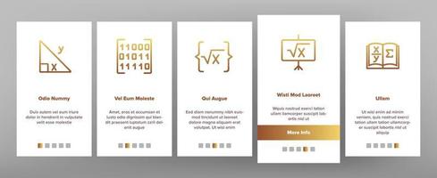 matematik vetenskap utbildning onboarding ikoner som vektor