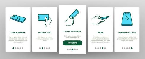 smart telefon teknik onboarding ikoner som vektor