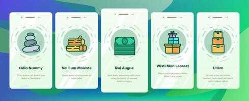 högen objekt saker onboarding ikoner som vektor
