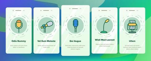 modern och vintage mikrofon vektor onboarding