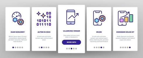 Onboarding-Symbole für Reinigungsanwendungen setzen Vektor