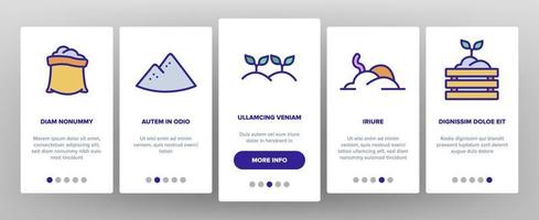 kompostieren erde onboarding icons set vektor