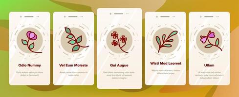 Wildblumen-natürliche onboarding-ikonen stellten vektor ein