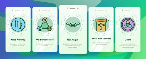 mystische Symbolwerkzeug-Onboarding-Symbole setzen Vektor