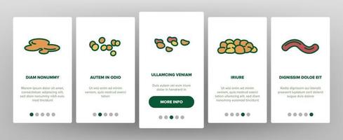 poop exkrement haufen onboarding icons set vektor